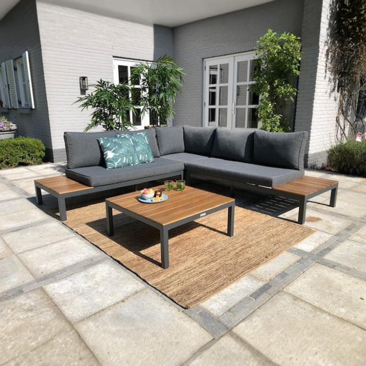 Iron Outdoor set 2 Pieces - Grey and Brown