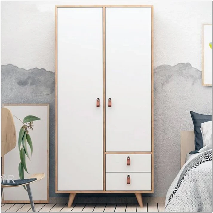دولاب - أبيض وبيج - 85×180 سم WRD-013