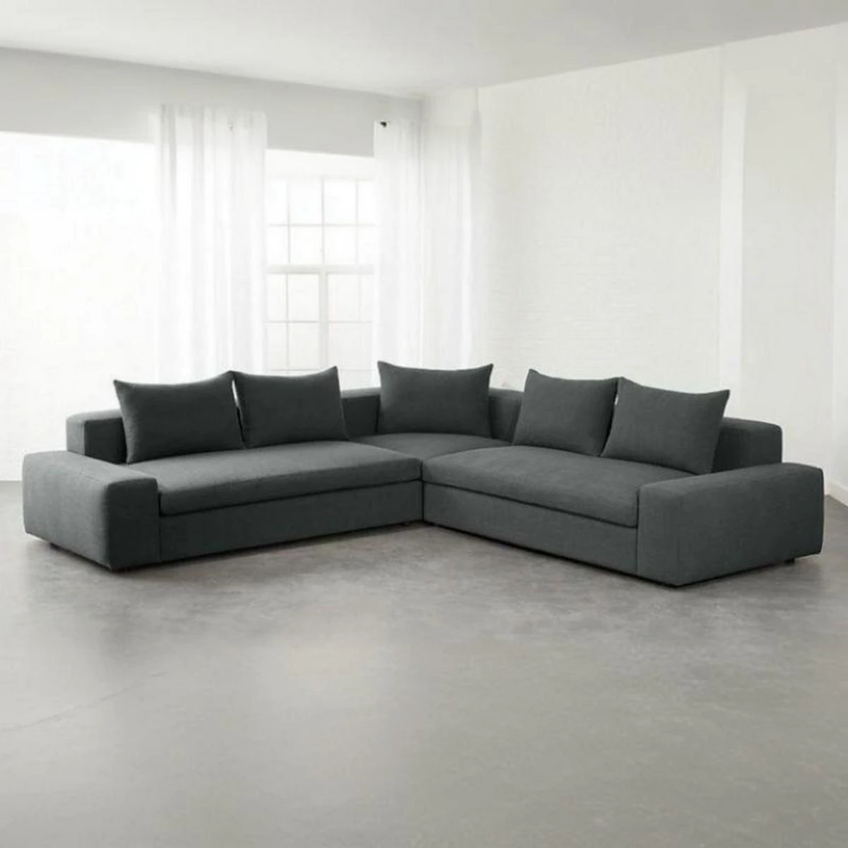 ركنة رمادي خشب زان طبيعي – 300 × 300 × 80 × 75 سم CRS-036