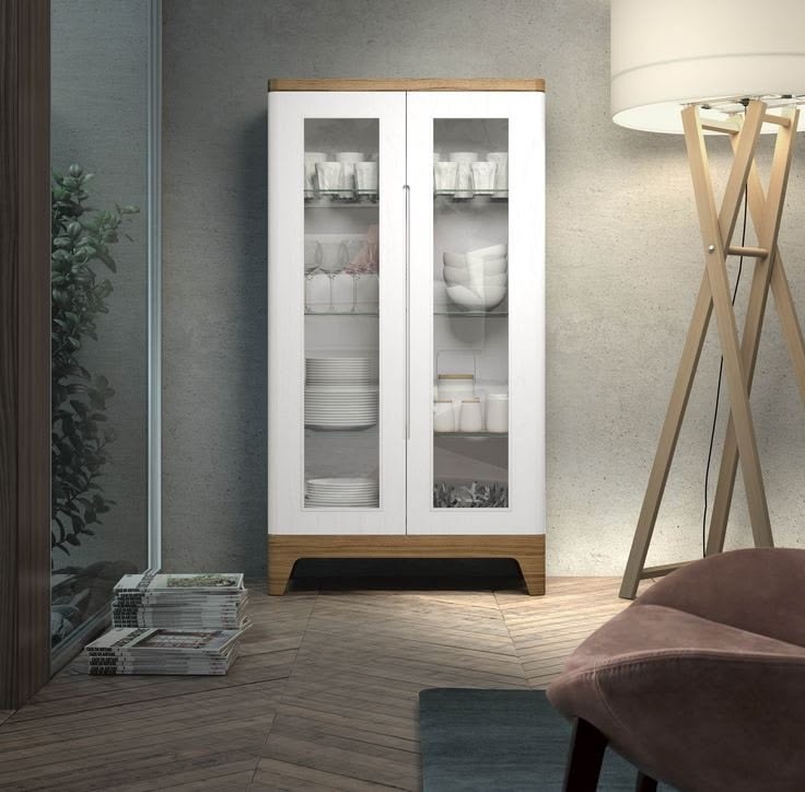 نيش مودرن كنتر ام دى اف مع زجاج مقاس 100*200*40